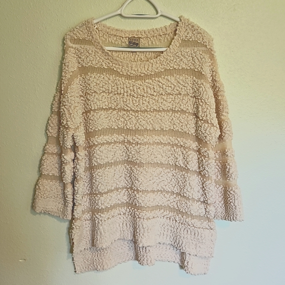Como Vintage Sz.L Boho Sweater Hi Low